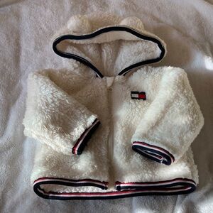 NWOT Tommy Hilfiger Cream Fuzzy Baby Jacket